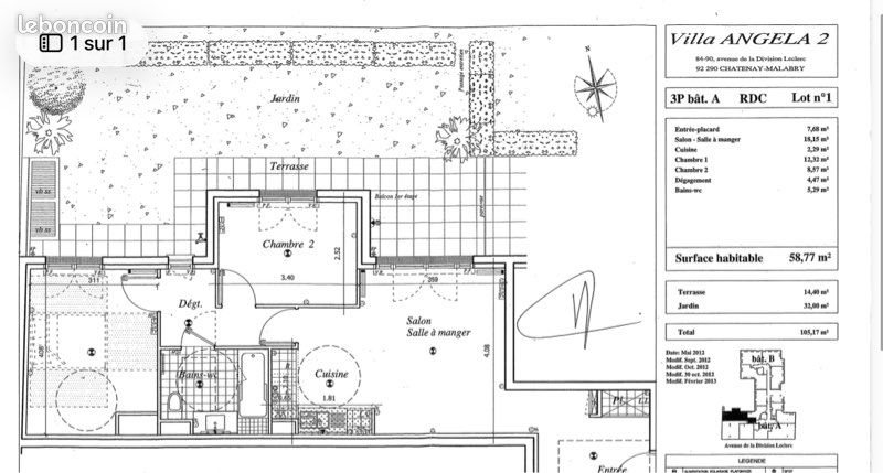 Appartement à vendre, 60m², Châtenay-Malabry