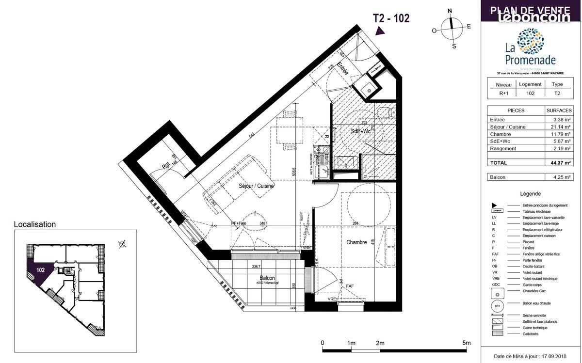 Appartement à louer, 44m², Saint-Nazaire