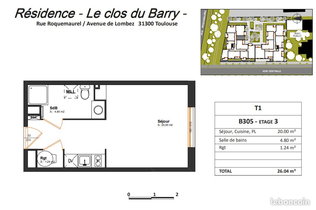 Appartement à louer, 26m², Toulouse