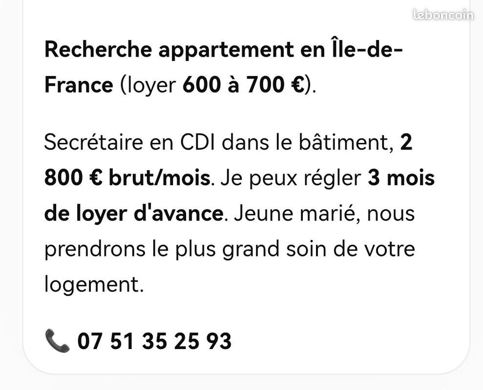 Appartement à louer, 35m², Paris 19ème