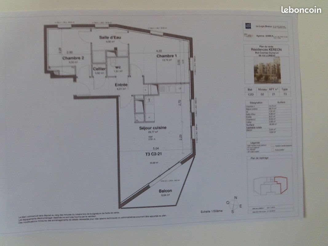 Appartement à vendre, 66m², Lorient