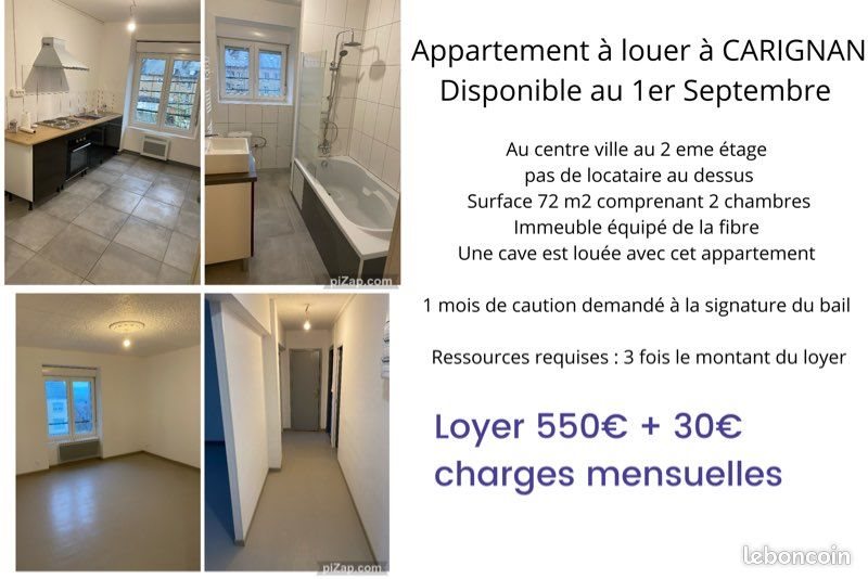 Appartement à louer, 72m², Carignan