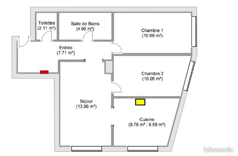 Appartement à louer, 59m², Berck