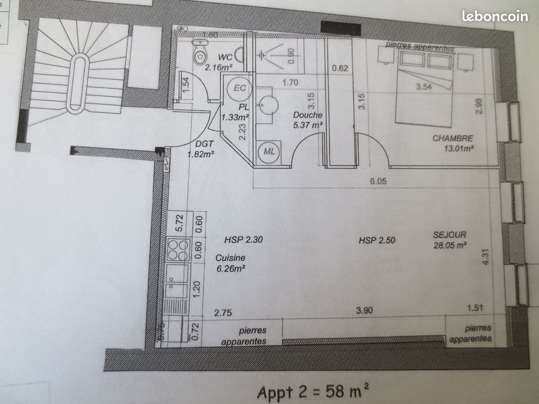 Appartement à louer, 60m², Niort