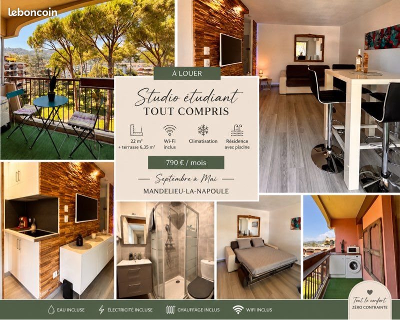 Appartement à louer, 22m², Mandelieu-la-Napoule