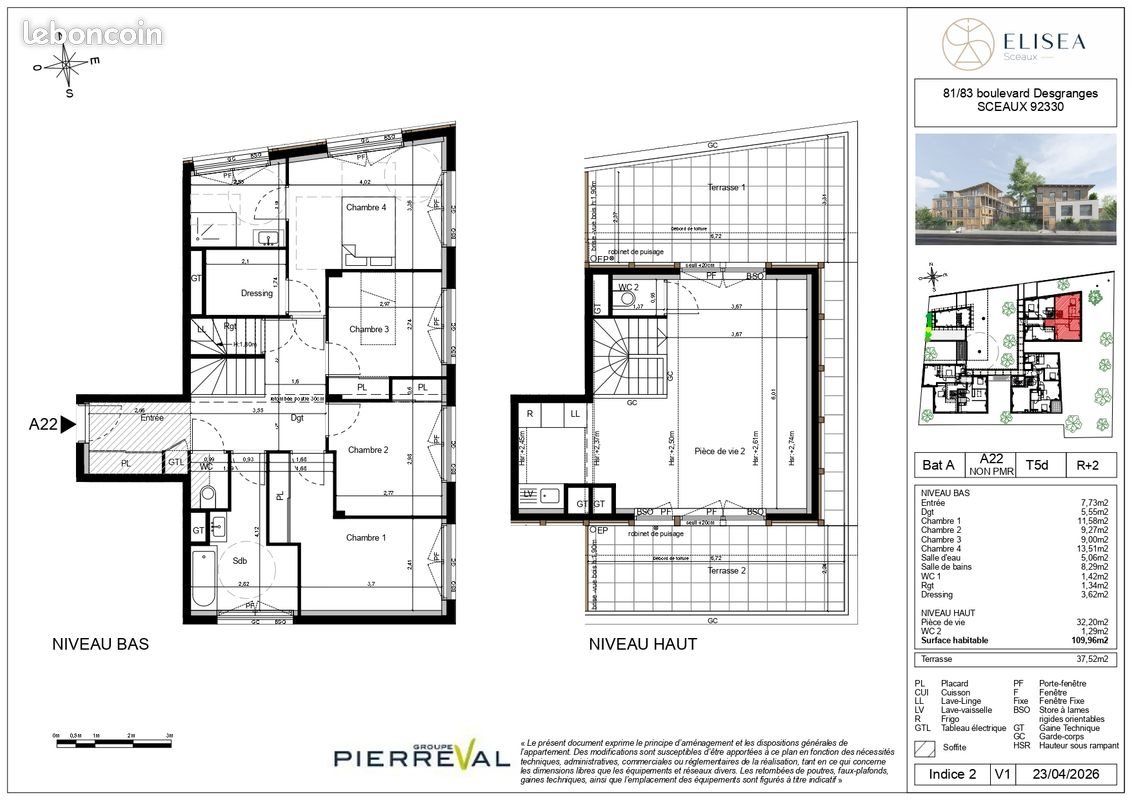 Appartement à vendre, 109m², Sceaux