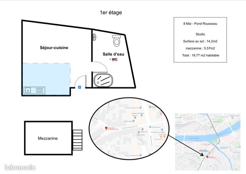 Appartement à louer, 20m², Rezé