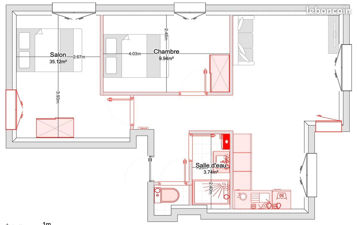Appartement à louer, 55m², Tarbes