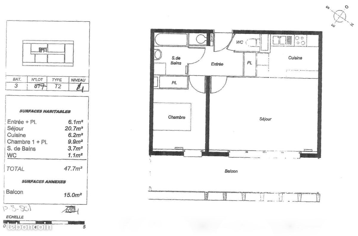 Appartement à louer, 48m², Bordeaux