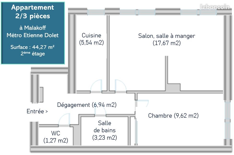 Appartement à vendre, 44m², Malakoff