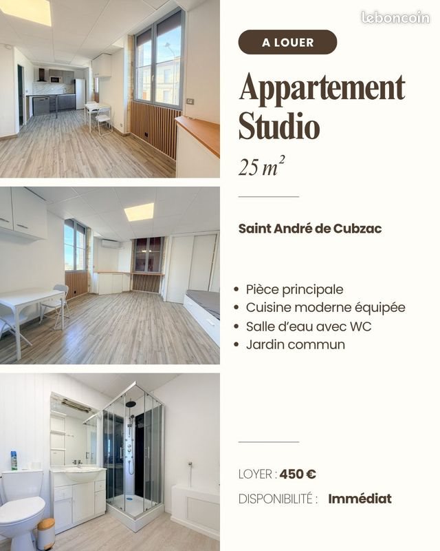 Appartement à louer, 25m², Saint-André-de-Cubzac