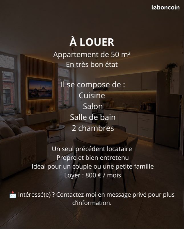 Appartement à louer, 50m², Roubaix