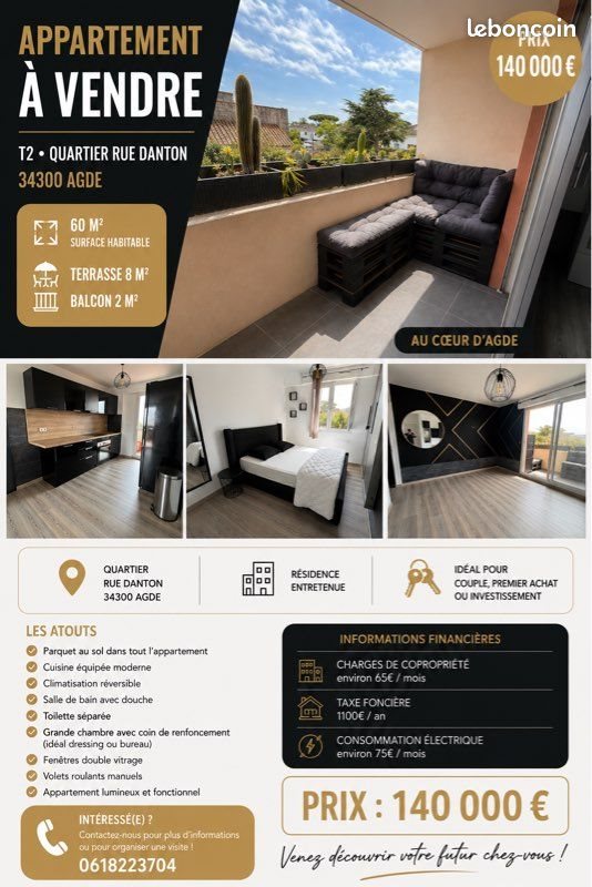 Appartement à vendre, 60m², Agde (Cap d'Agde)