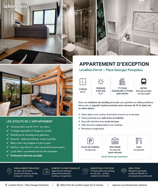 Appartement à vendre, 66m², Levallois-Perret