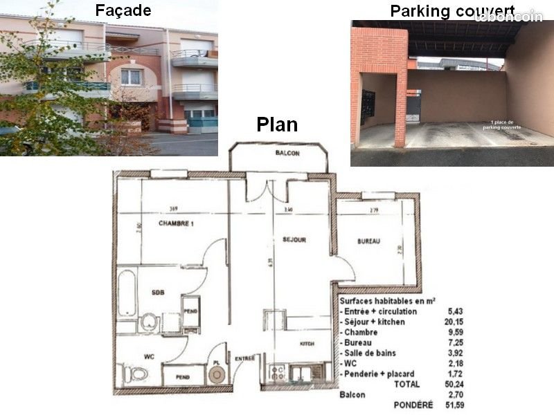 Appartement à louer, 50m², Pamiers