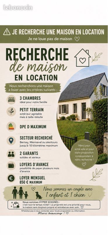 Maison à louer, 80m², Bernay