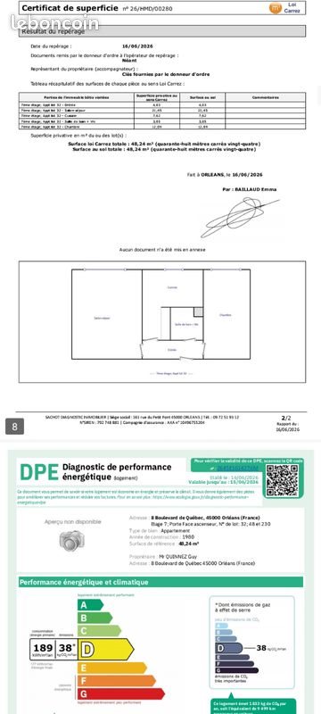 Appartement à vendre, 48m², Orléans