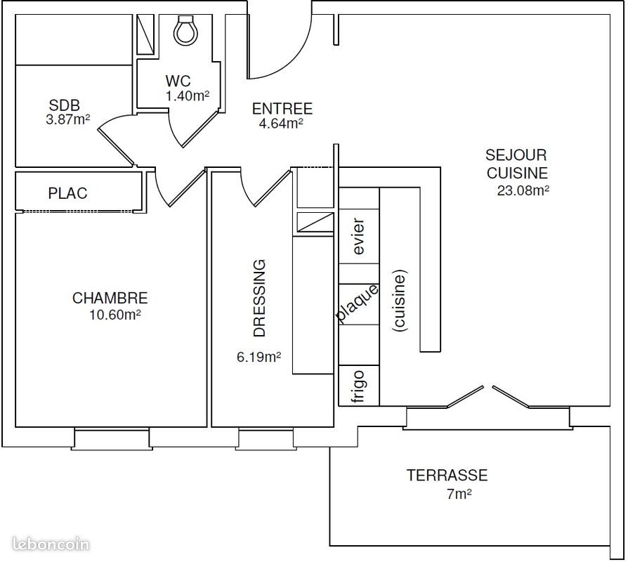 Appartement à louer, 50m², Mougins