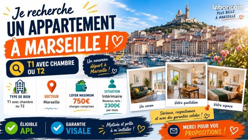 Appartement à louer, 32m², Marseille 10ème