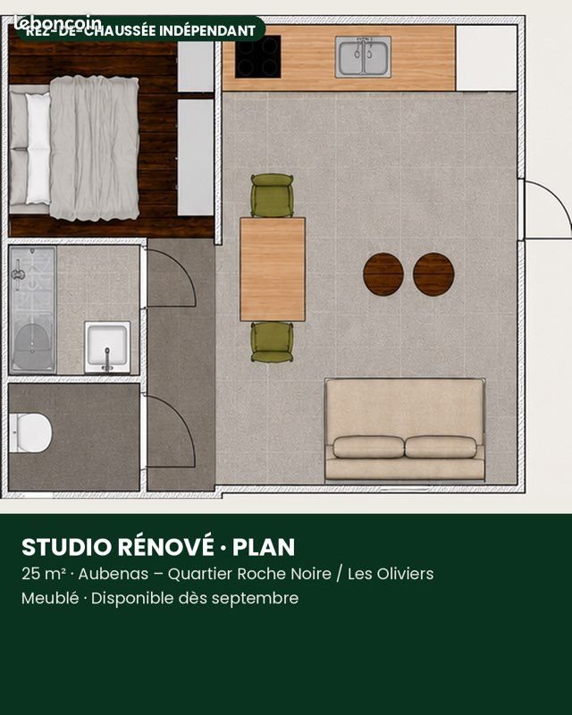 Appartement à louer, 25m², Aubenas