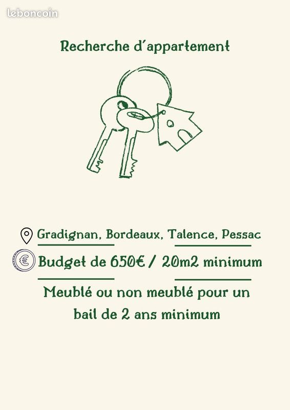Appartement à louer, 20m², Talence