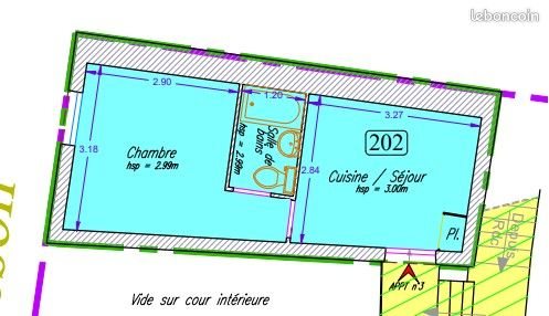 Appartement à vendre, 21m², Roanne