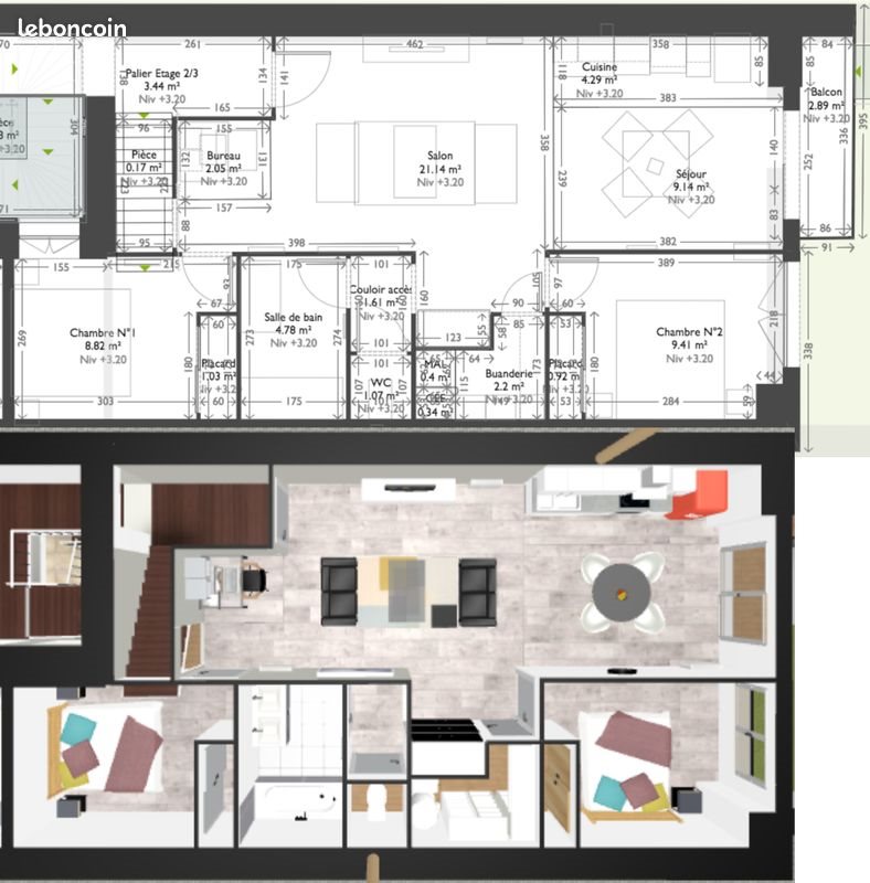 Appartement à louer, 65m², Haroué