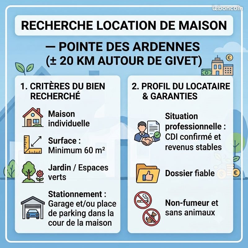 Maison à louer, 60m², Givet