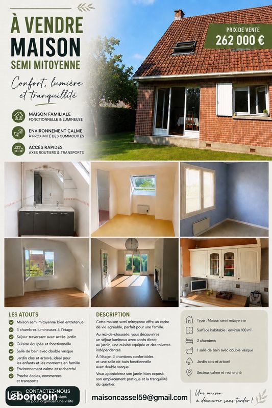 Maison à vendre, 95m², Cassel