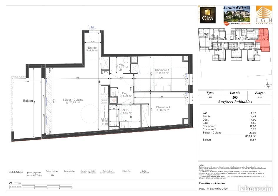 Appartement à louer, 63m², Tours