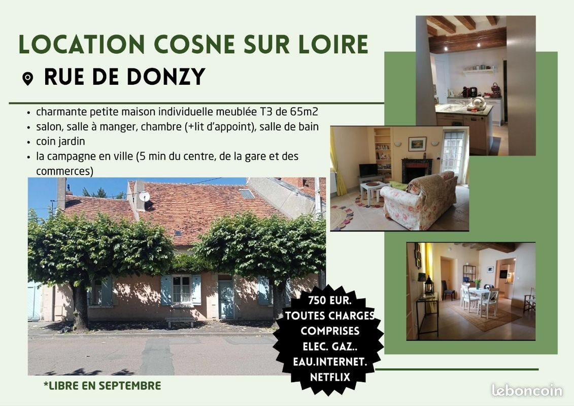 Maison à louer, 65m², Cosne-Cours-sur-Loire