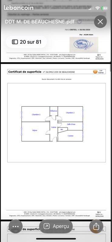 Appartement à vendre, 53m², Clichy