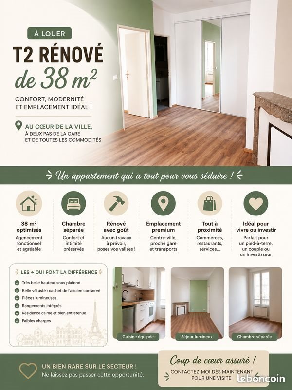 Appartement à louer, 38m², Beaune