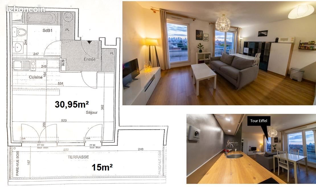 Appartement à louer, 30m², Colombes