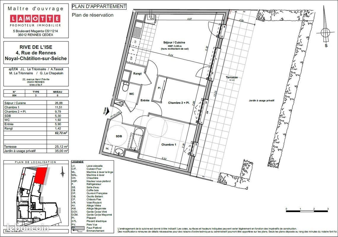 Appartement à vendre, 62m², Noyal-Châtillon-sur-Seiche