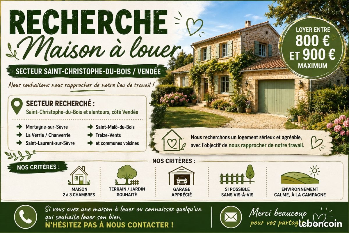 Maison à louer, 100m², Tiffauges