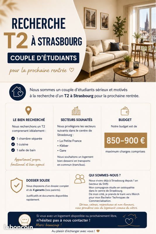 Appartement à louer, 30m², Strasbourg