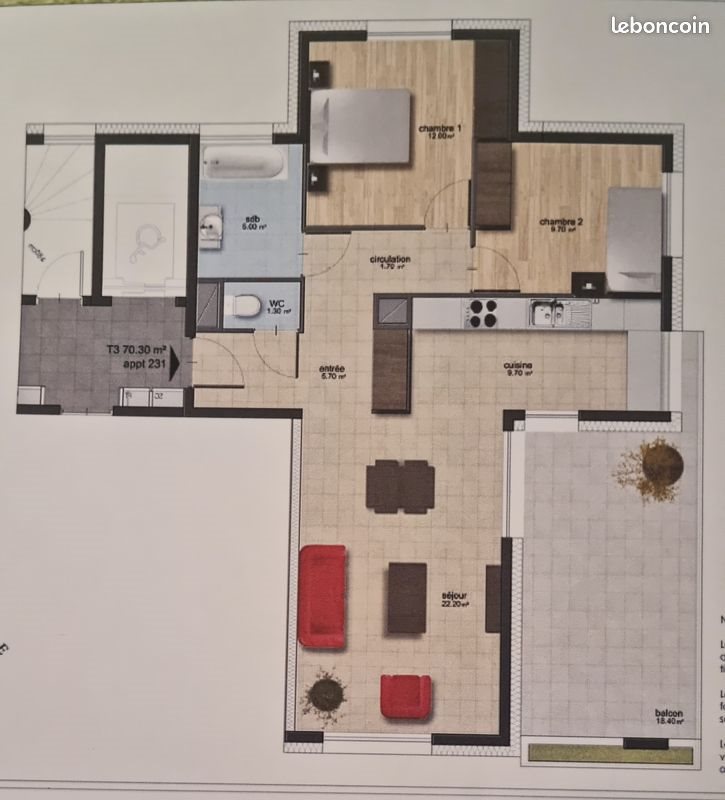 Appartement à vendre, 70m², Froges