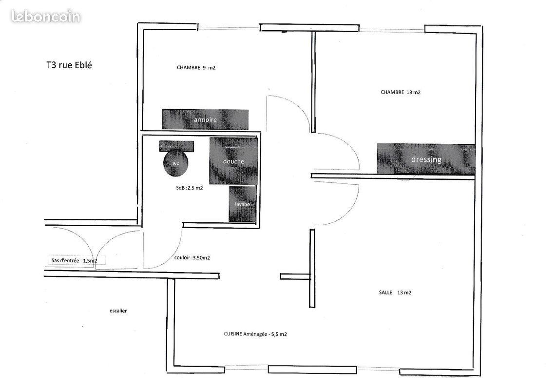 Appartement à louer, 47m², Angers