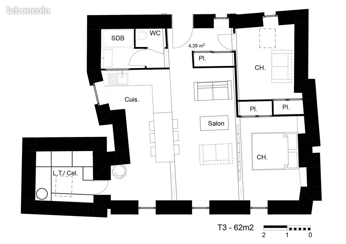 Appartement à vendre, 62m², Riom