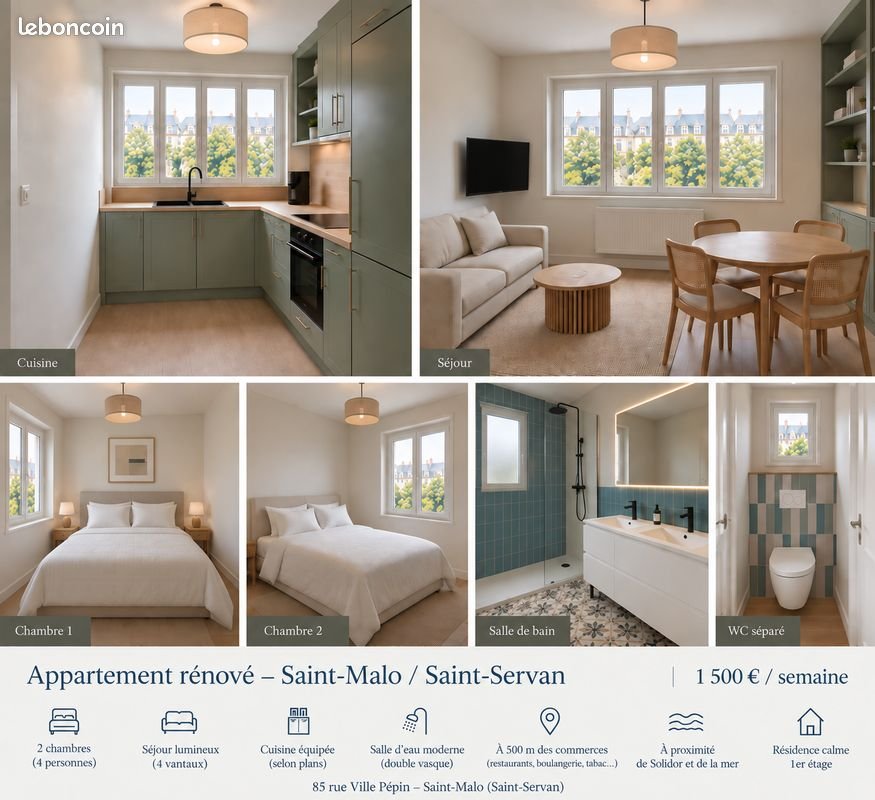 Appartement à louer, 49m², Saint-Malo