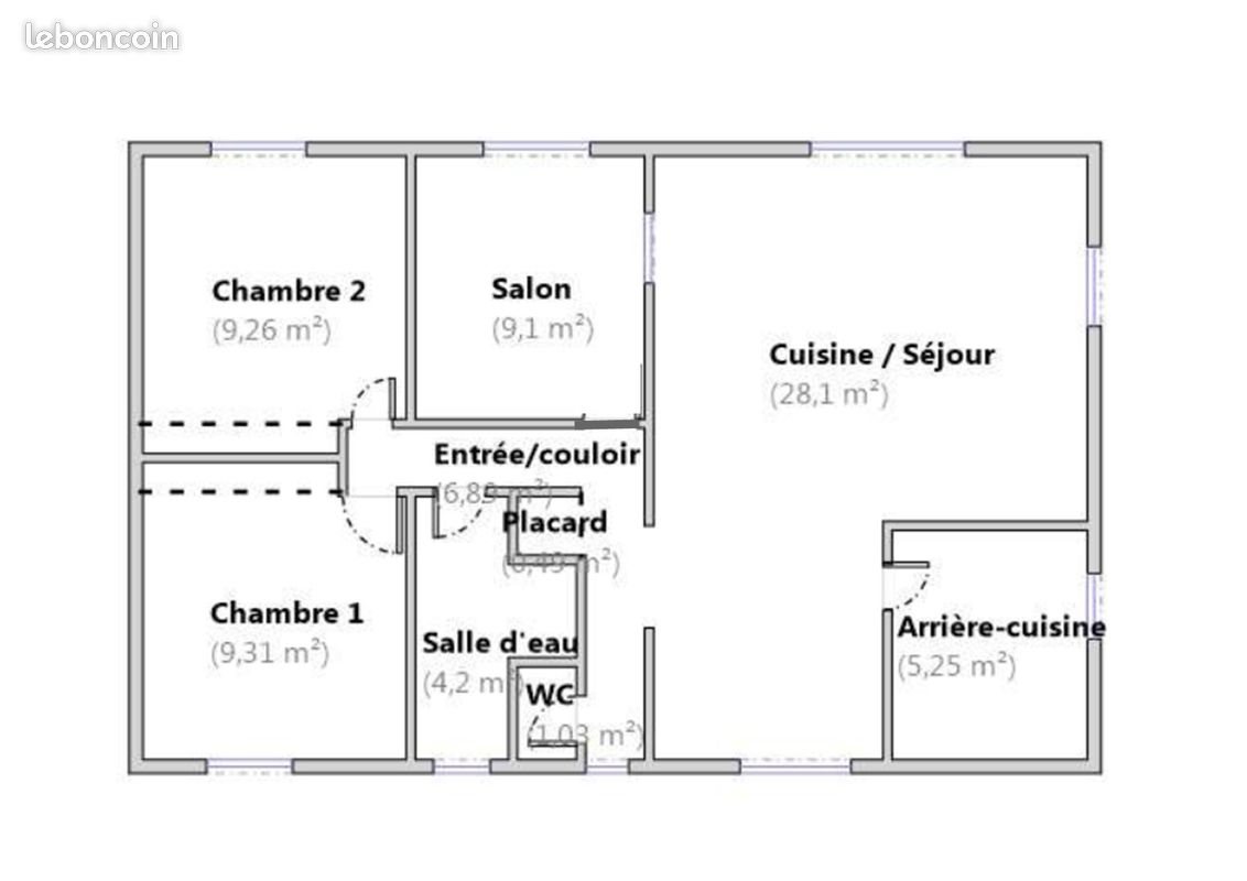 Maison à louer, 73m², Coëx