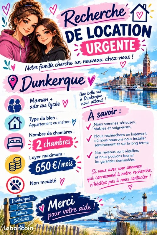 Appartement à louer, 60m², Dunkerque