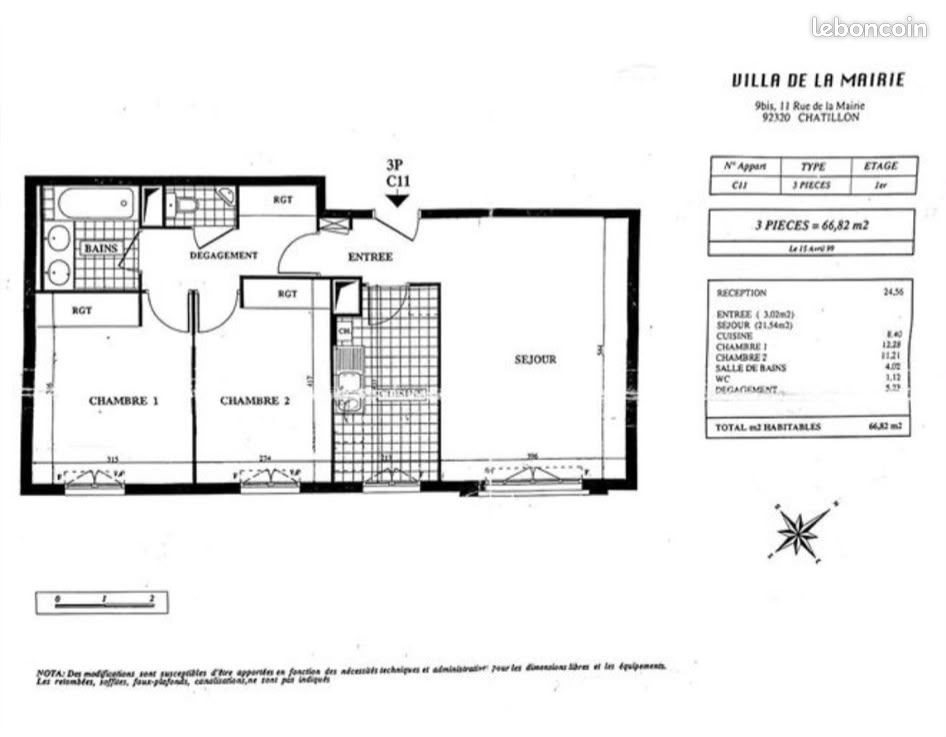 Appartement à louer, 67m², Châtillon