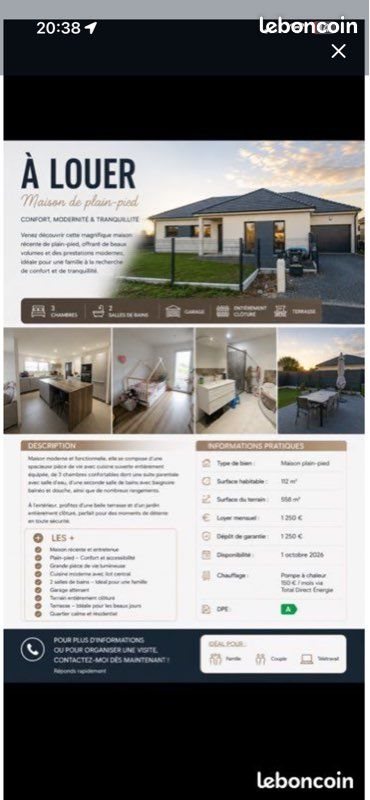 Maison à louer, 112m², Beuzeville