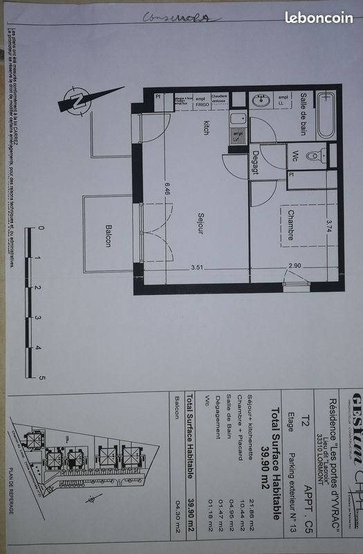 Appartement à louer, 45m², Yvrac