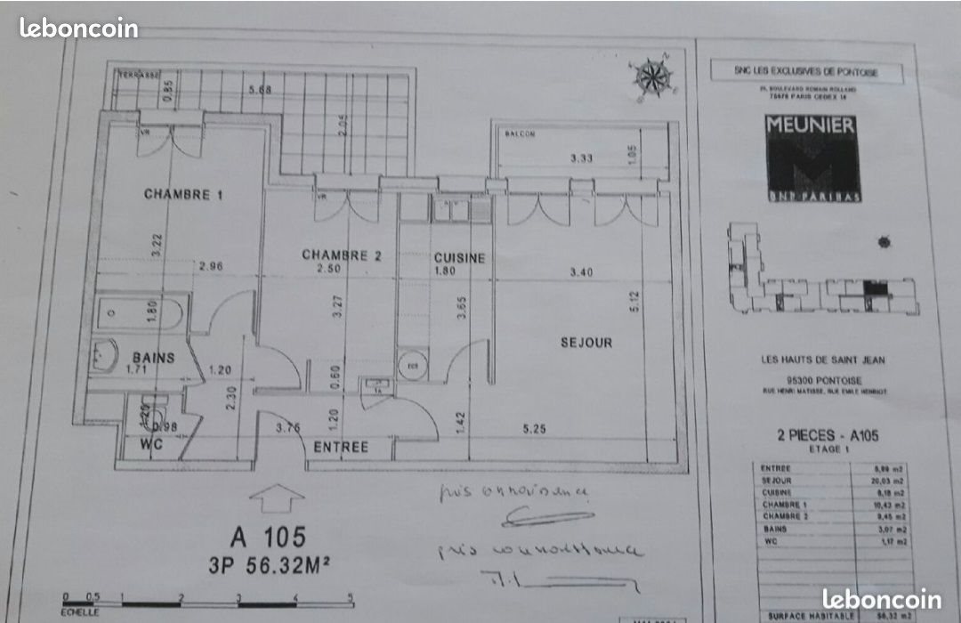 Appartement à louer, 56m², Pontoise