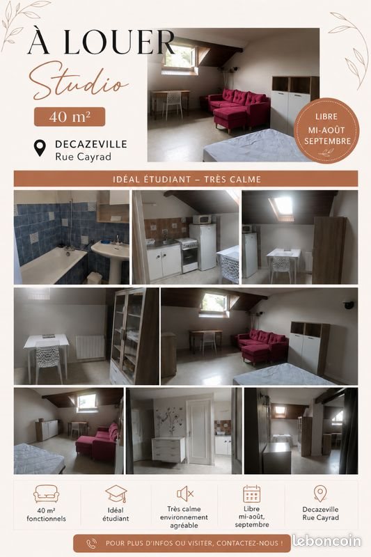 Appartement à louer, 40m², Decazeville