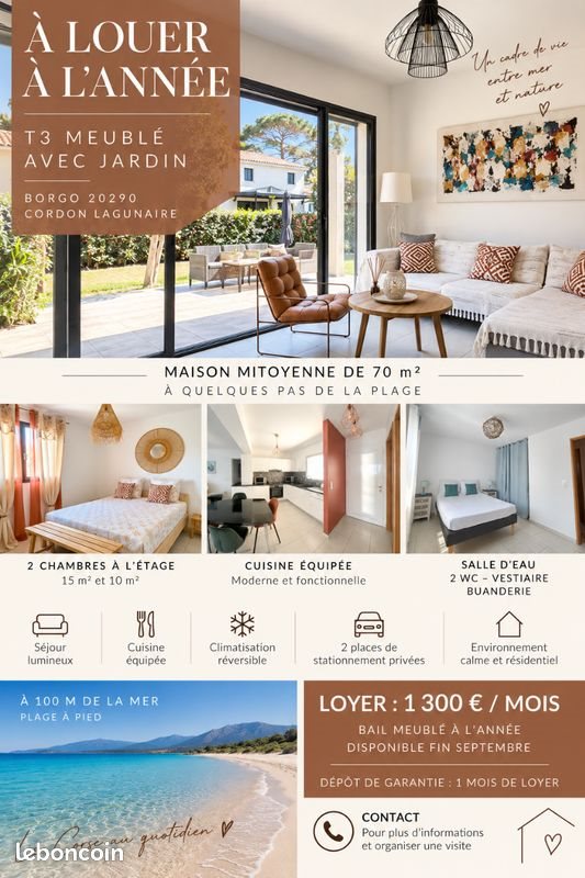 Maison à louer, 70m², Borgo