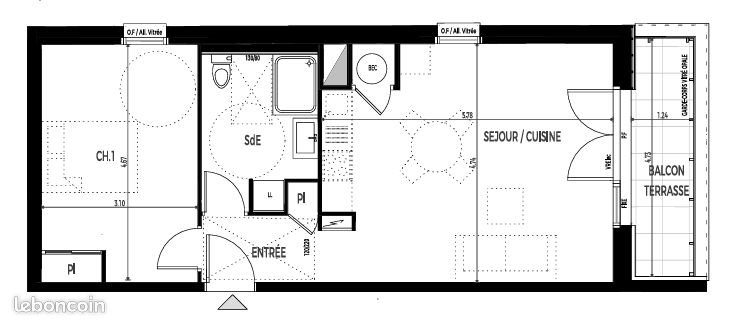 Appartement à louer, 51m², Muzillac